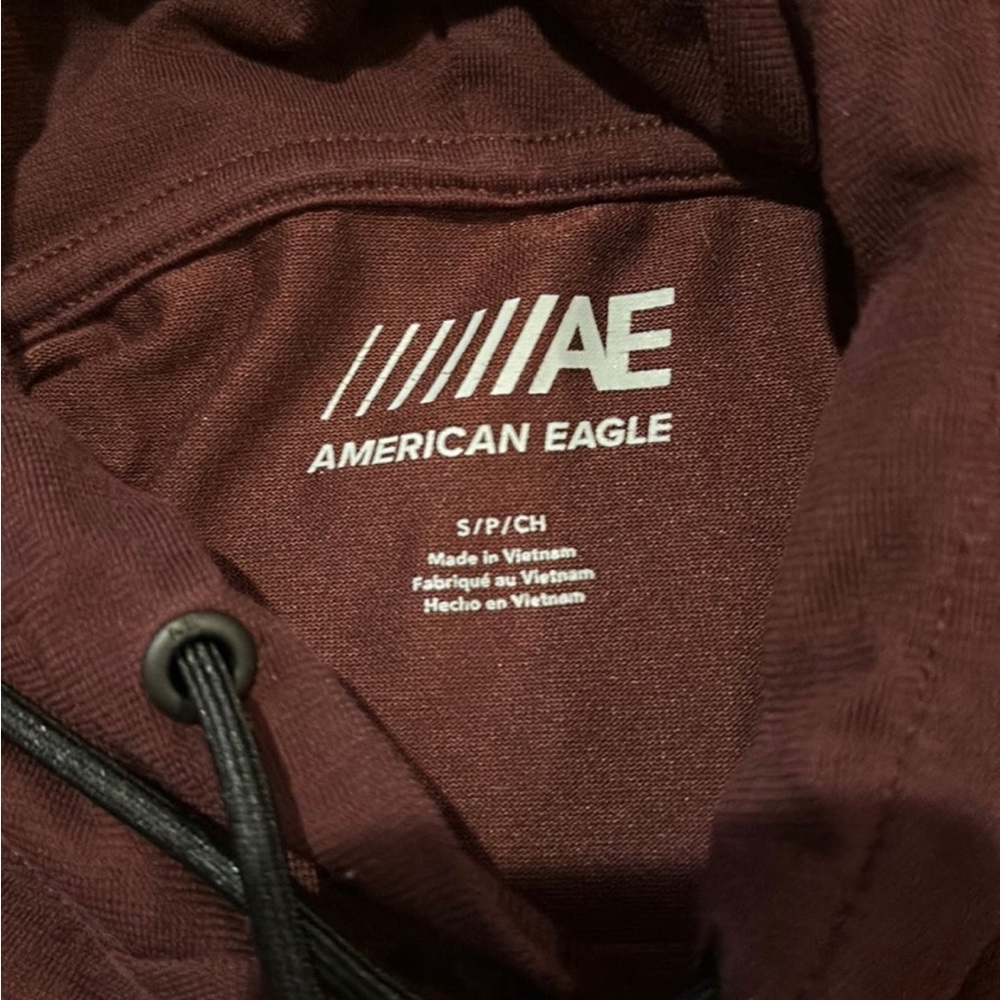 American Eagle size small burgundy and black‎ hoodie - Picture 3 of 3